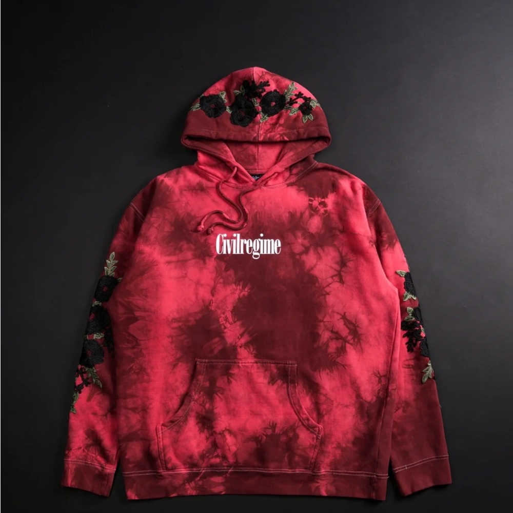 Red Tie-Dye Men's Hoodie